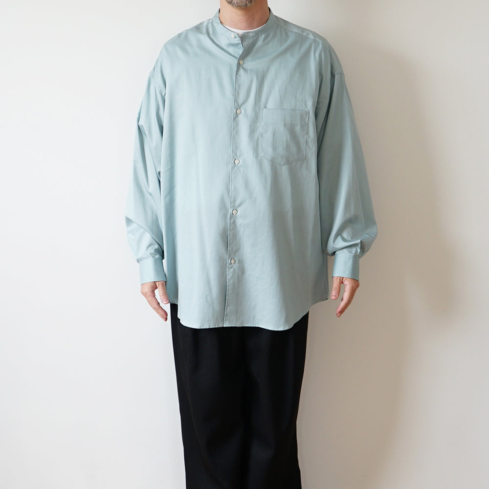 Graphpaper - Silicon Poplin Oversized Band Collar Shirt