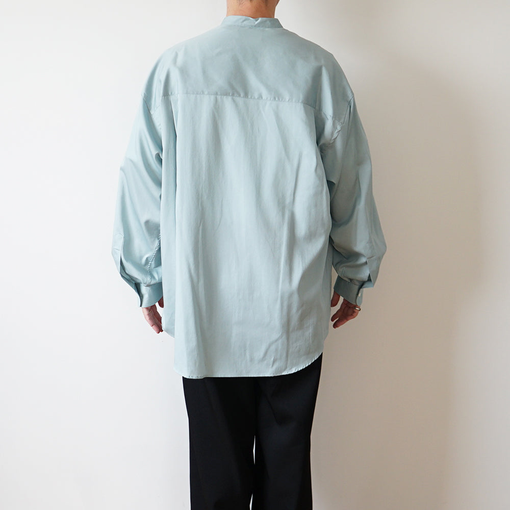Graphpaper - Silicon Poplin Oversized Band Collar Shirt