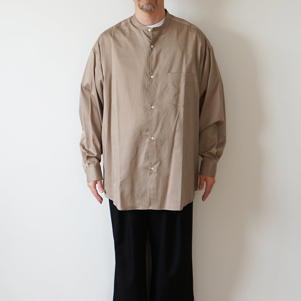 Graphpaper - Silicon Poplin Oversized Band Collar Shirt
