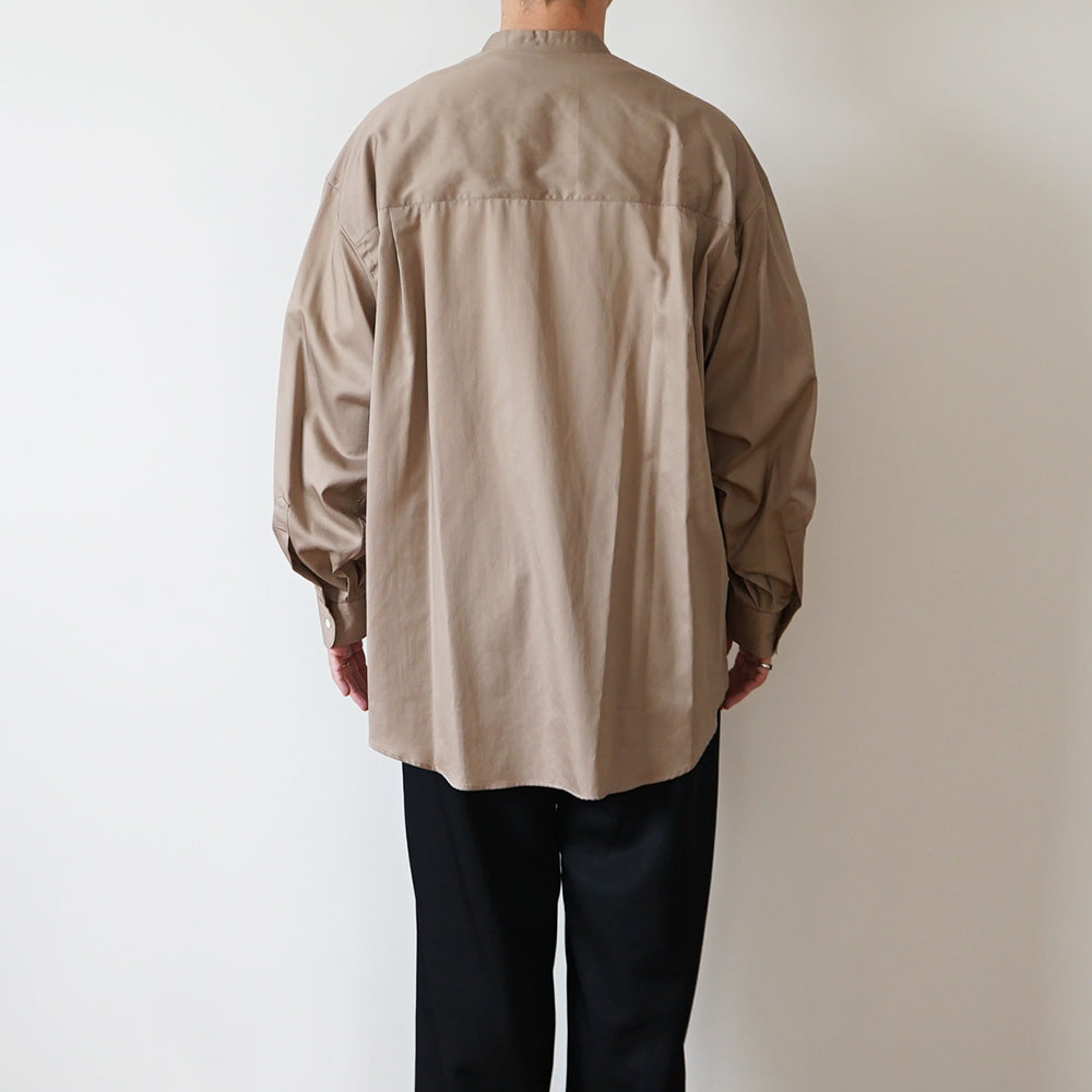 Graphpaper - Silicon Poplin Oversized Band Collar Shirt