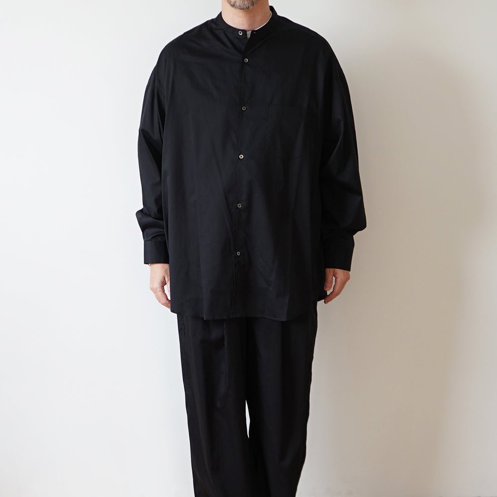 Graphpaper - Silicon Poplin Oversized Band Collar Shirt