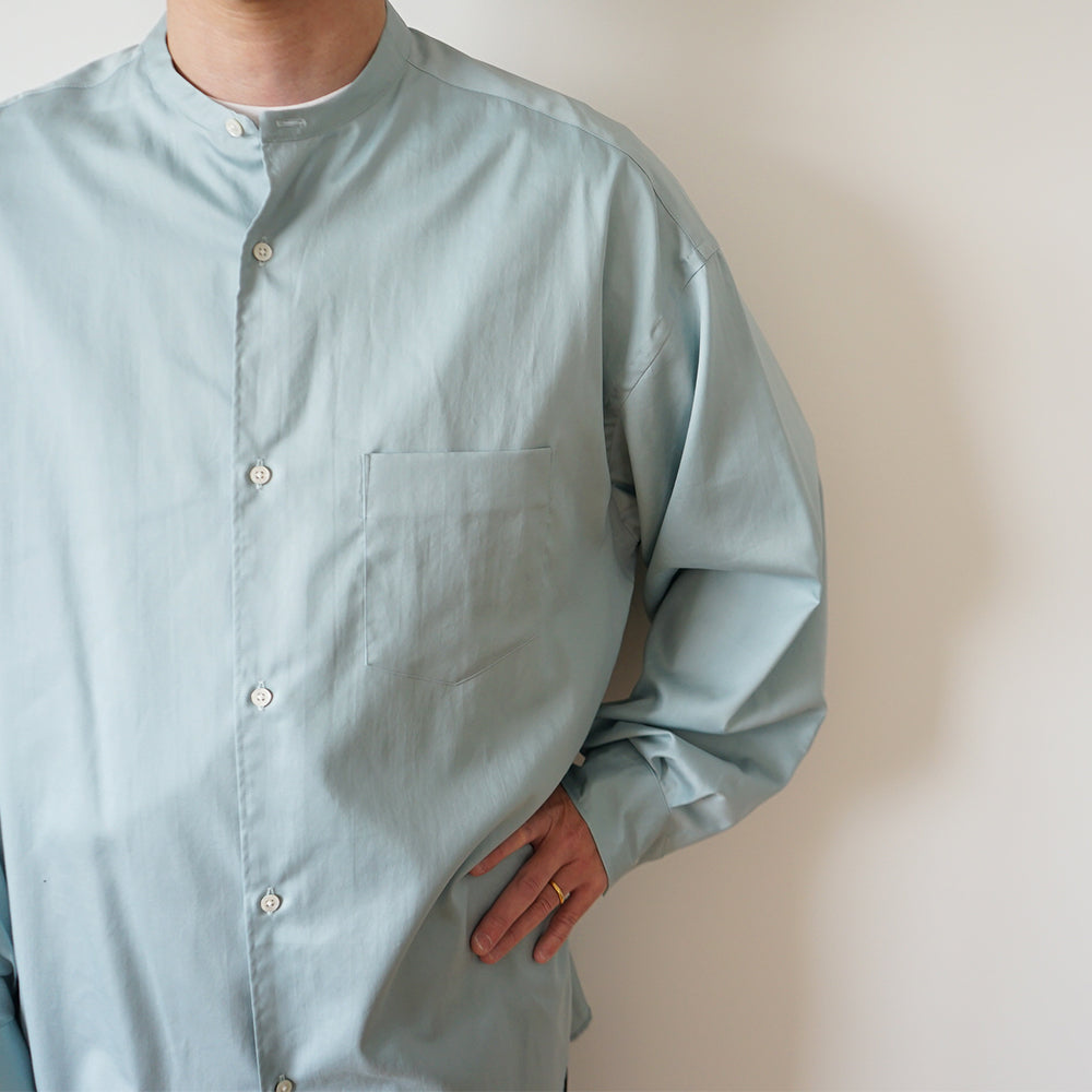 Graphpaper - Silicon Poplin Oversized Band Collar Shirt