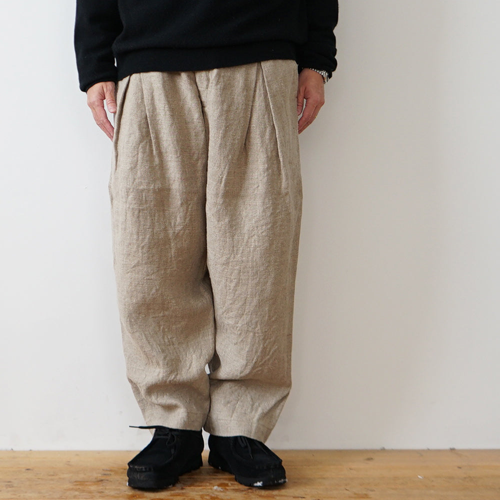 is-ness - Linen Relax Tuck Pants