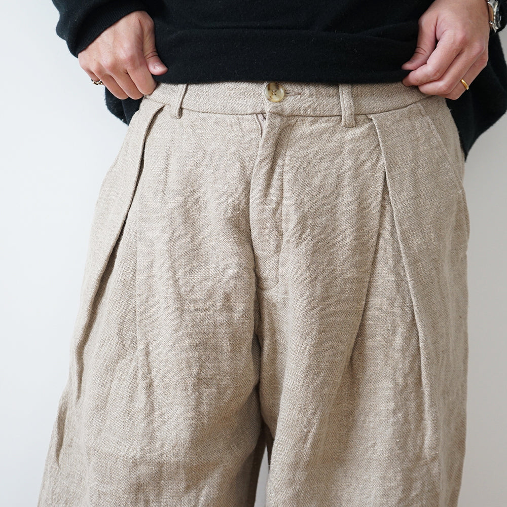 is-ness - Linen Relax Tuck Pants
