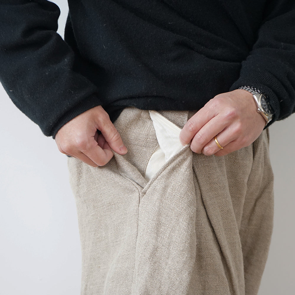is-ness - Linen Relax Tuck Pants