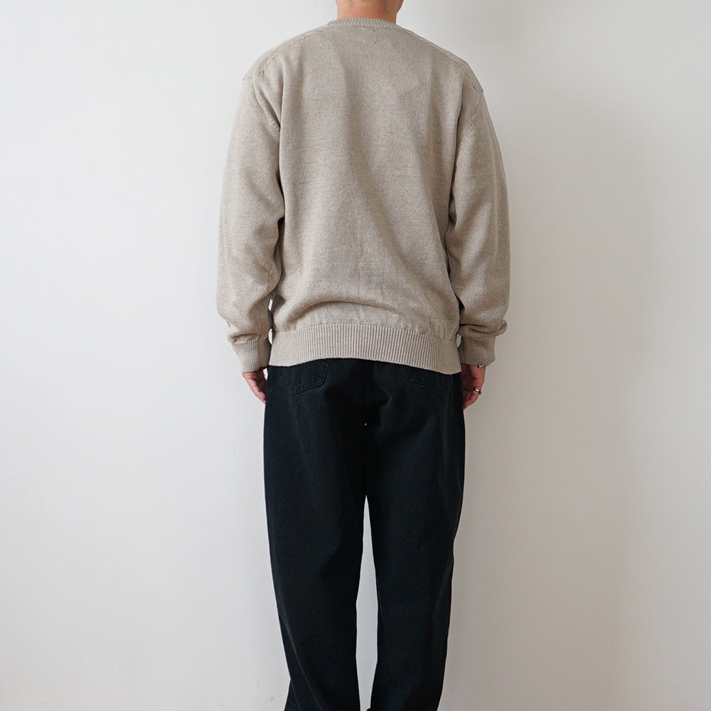 BATONER - WASHED HIGH COUNT LINEN CREW NECK