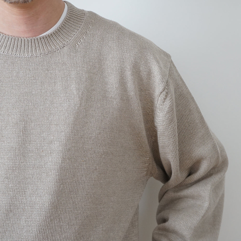 BATONER - WASHED HIGH COUNT LINEN CREW NECK