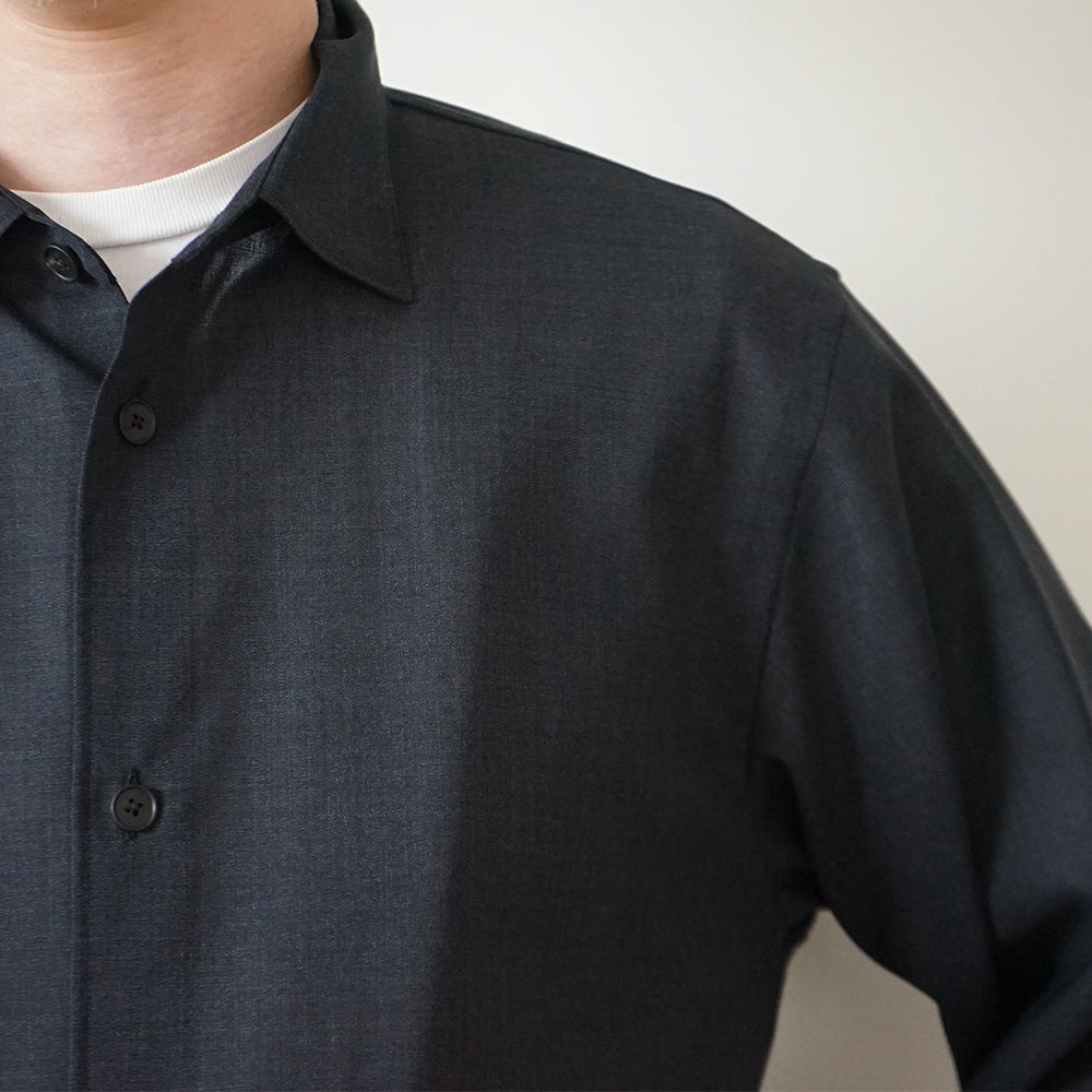 ATON - TWIST WOOL GAUZE LOOSE FIT SHIRT