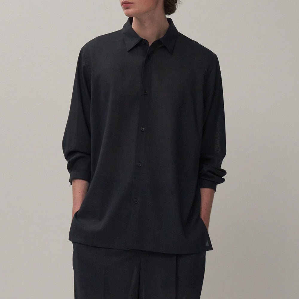 ATON - TWIST WOOL GAUZE LOOSE FIT SHIRT