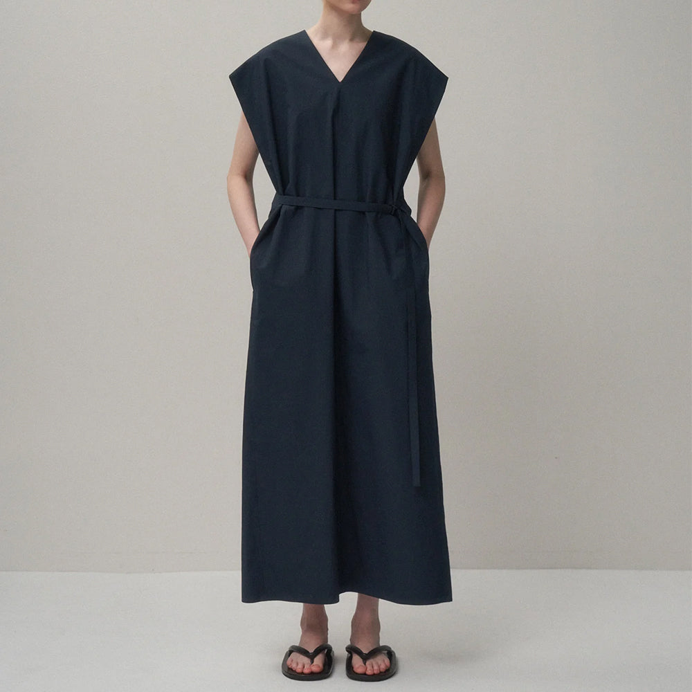 ATON - COTTON BROAD FRENCH SLEEVE DRESS