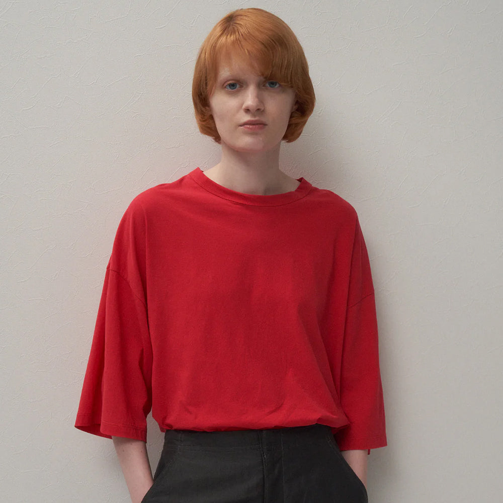 ATON - SHRINK FRESCA JERSEY WIDE SLEEVE T-SHIRT