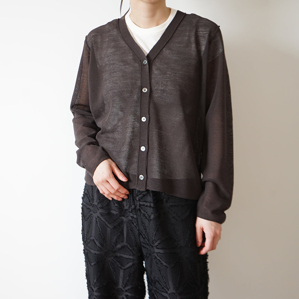 BATONER - SHEER THERMAL V NECK CARDIGAN