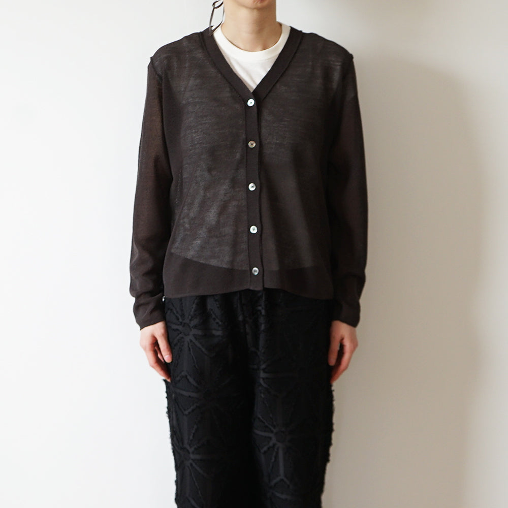 BATONER - SHEER THERMAL V NECK CARDIGAN