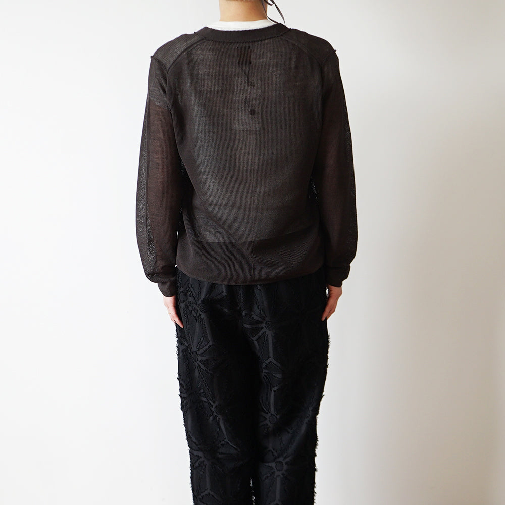 BATONER - SHEER THERMAL V NECK CARDIGAN