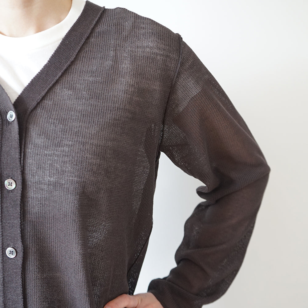 BATONER - SHEER THERMAL V NECK CARDIGAN