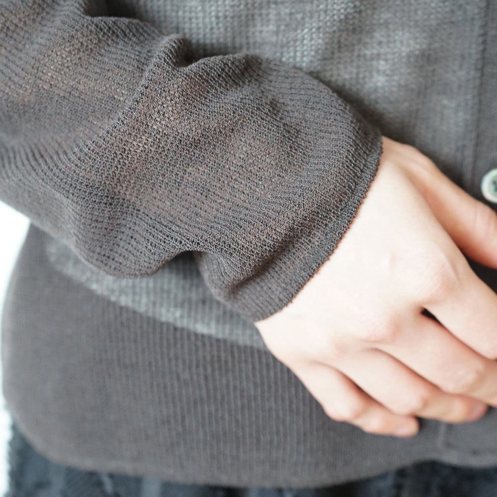 BATONER - SHEER THERMAL V NECK CARDIGAN