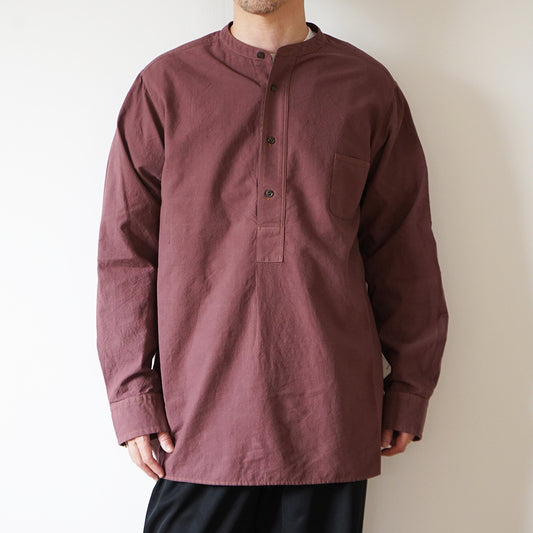 Cale -  Khadi garment-dyed Band Collar Shirt