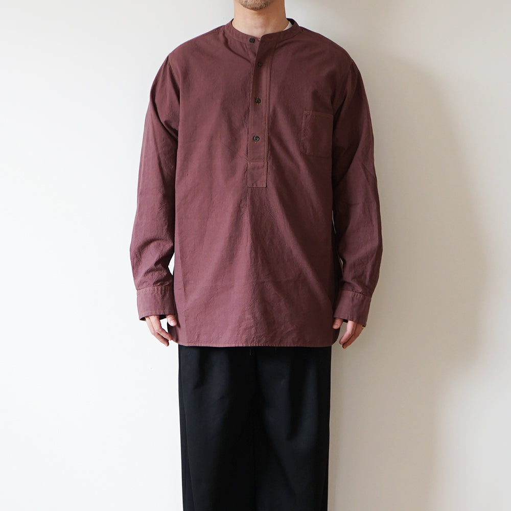 Cale -  Khadi garment-dyed Band Collar Shirt