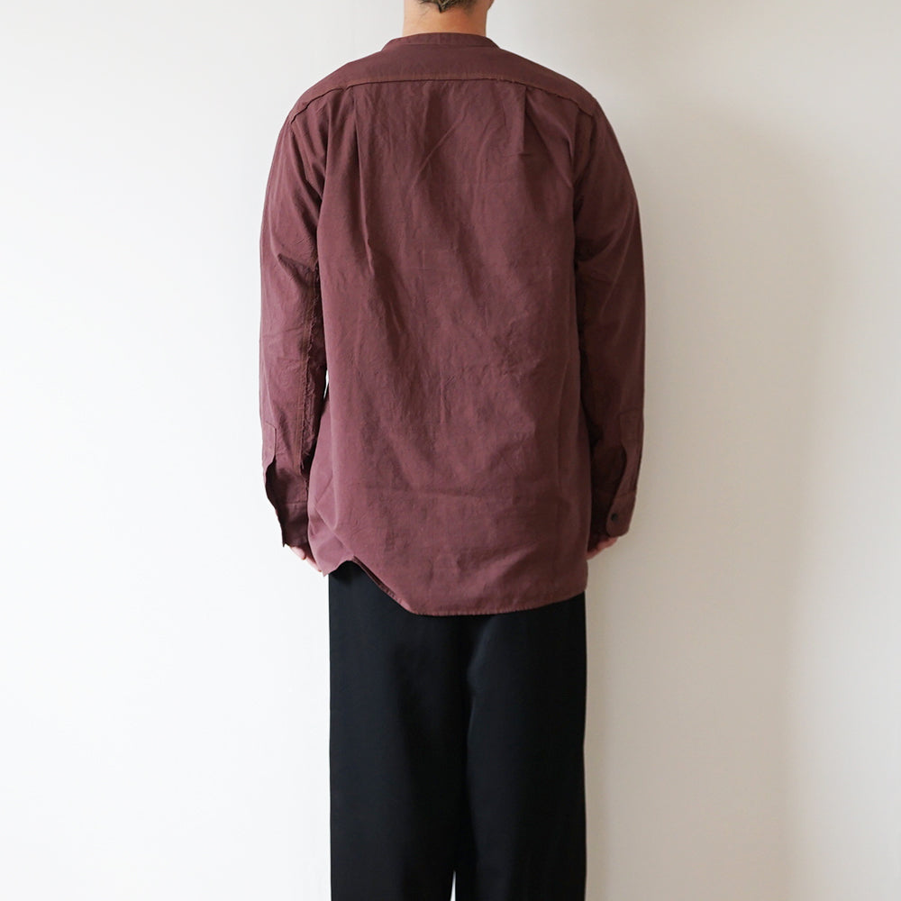 Cale -  Khadi garment-dyed Band Collar Shirt