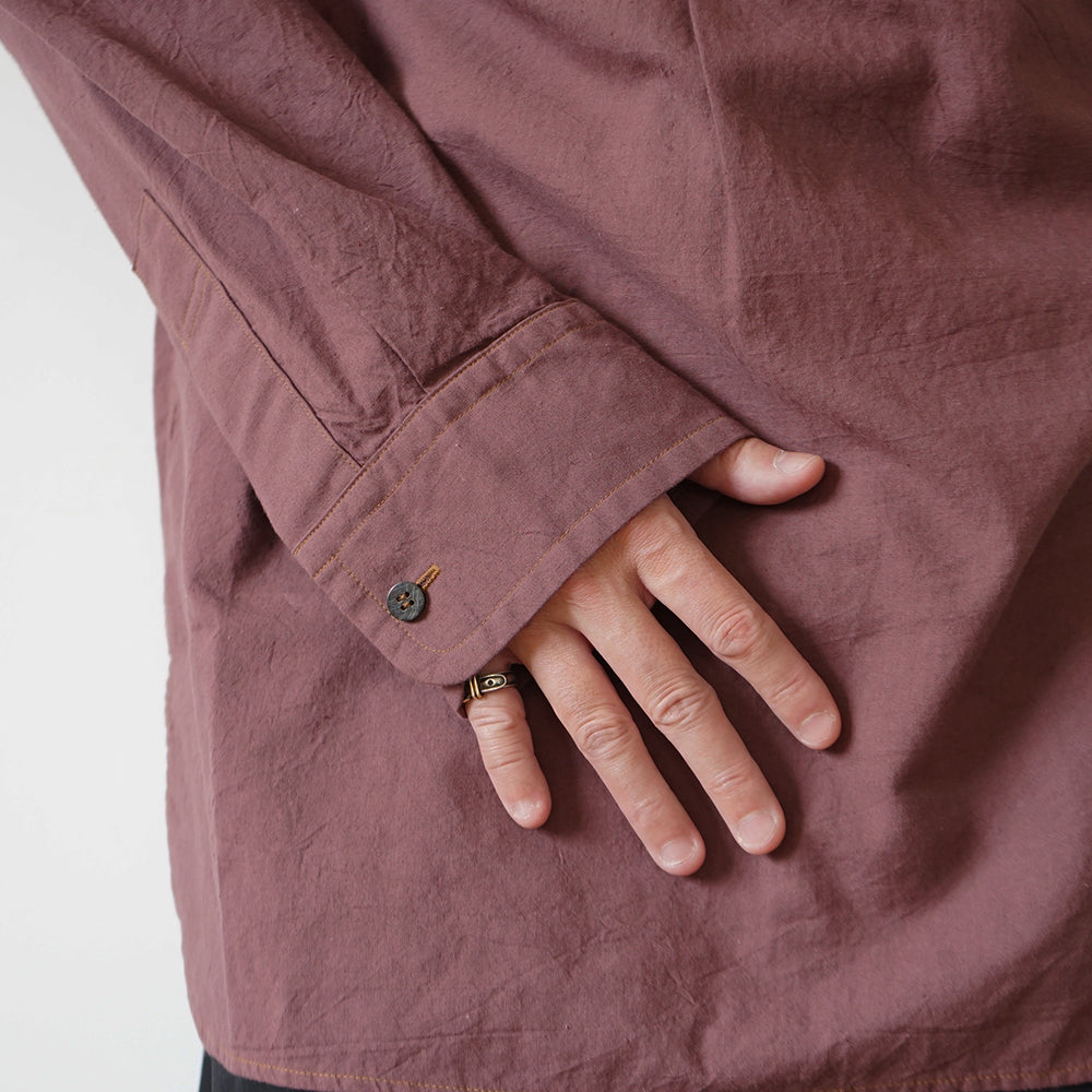 Cale -  Khadi garment-dyed Band Collar Shirt