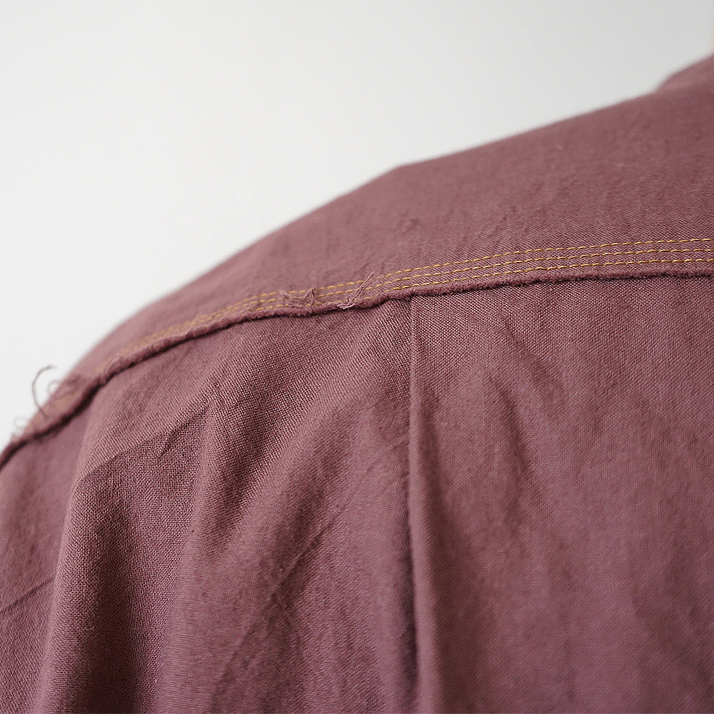 Cale -  Khadi garment-dyed Band Collar Shirt