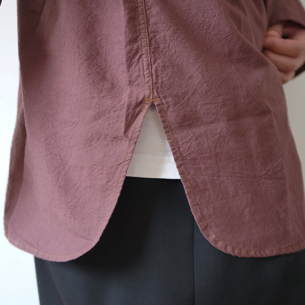 Cale -  Khadi garment-dyed Band Collar Shirt