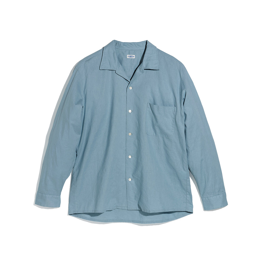 boutique BDシャツ FOUNDOUR レショップ 金子　アプレッセ FOUNDOUR - COTTON LINEN OPEN COLLAR SHIRT – IN MY BOOK STORE