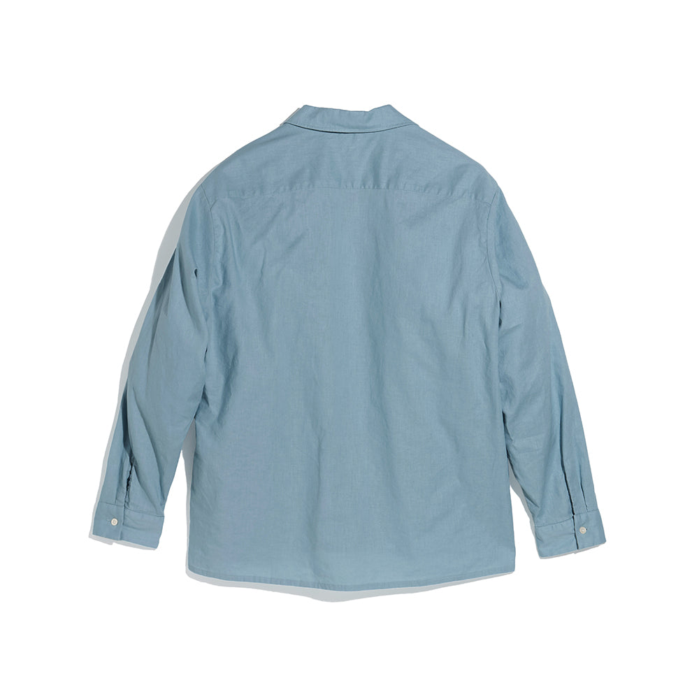 FOUNDOUR - COTTON LINEN OPEN COLLAR SHIRT – IN MY BOOK STORE