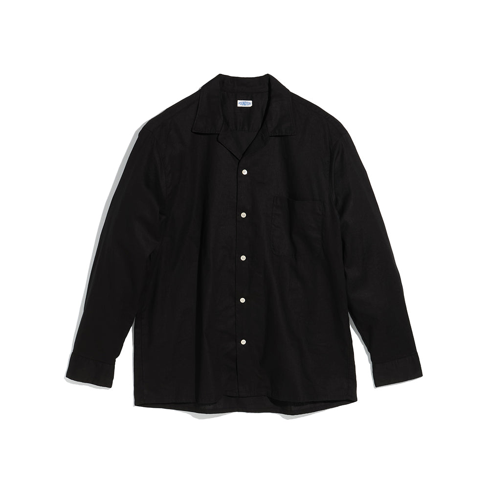 boutique BDシャツ FOUNDOUR レショップ 金子　アプレッセ FOUNDOUR - COTTON LINEN OPEN COLLAR SHIRT – IN MY BOOK STORE