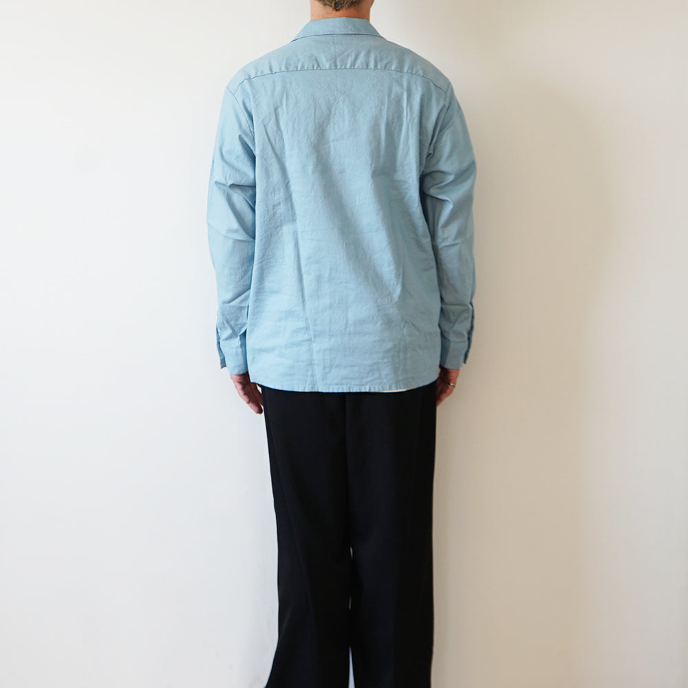 FOUNDOUR - COTTON LINEN OPEN COLLAR SHIRT – IN MY BOOK STORE