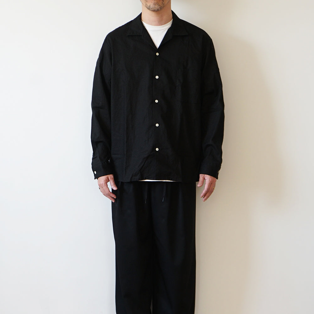 FOUNDOUR - COTTON LINEN OPEN COLLAR SHIRT – IN MY BOOK STORE