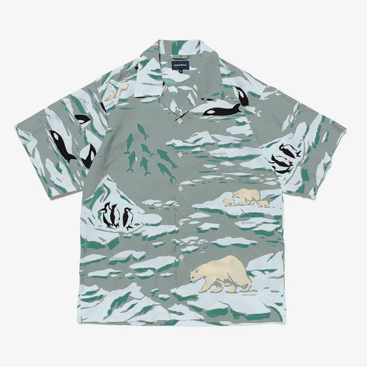 DESCENDANT - EDGD OPEN COLLAR TEXTILE SS SHIRT