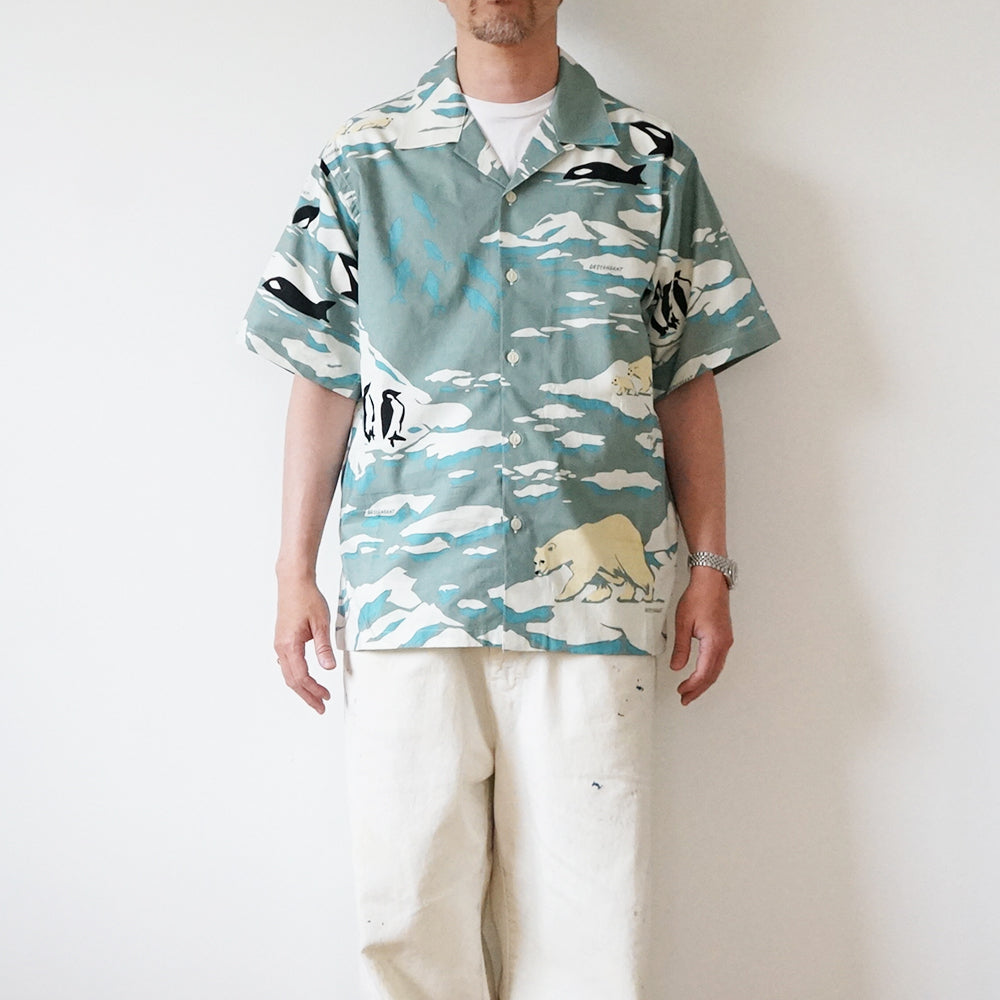 DESCENDANT - EDGD OPEN COLLAR TEXTILE SS SHIRT