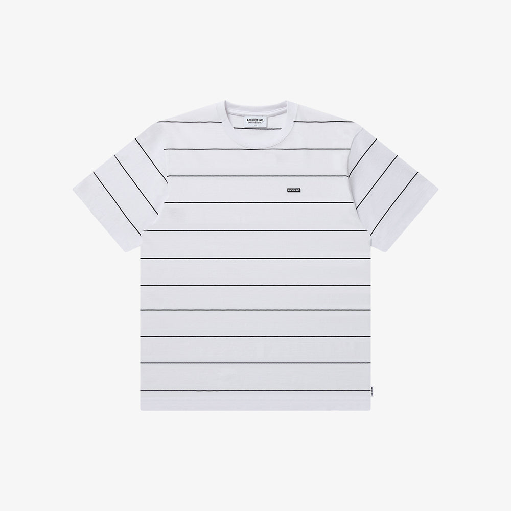 Mercedes Anchor inc. - BOLD LOGO PATCHED STRIPED TEE