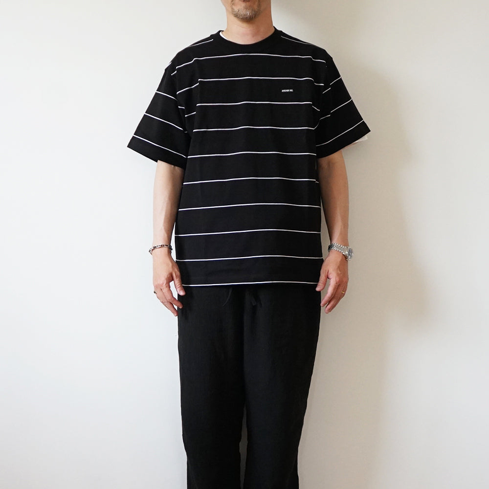 Mercedes Anchor inc. - BOLD LOGO PATCHED STRIPED TEE