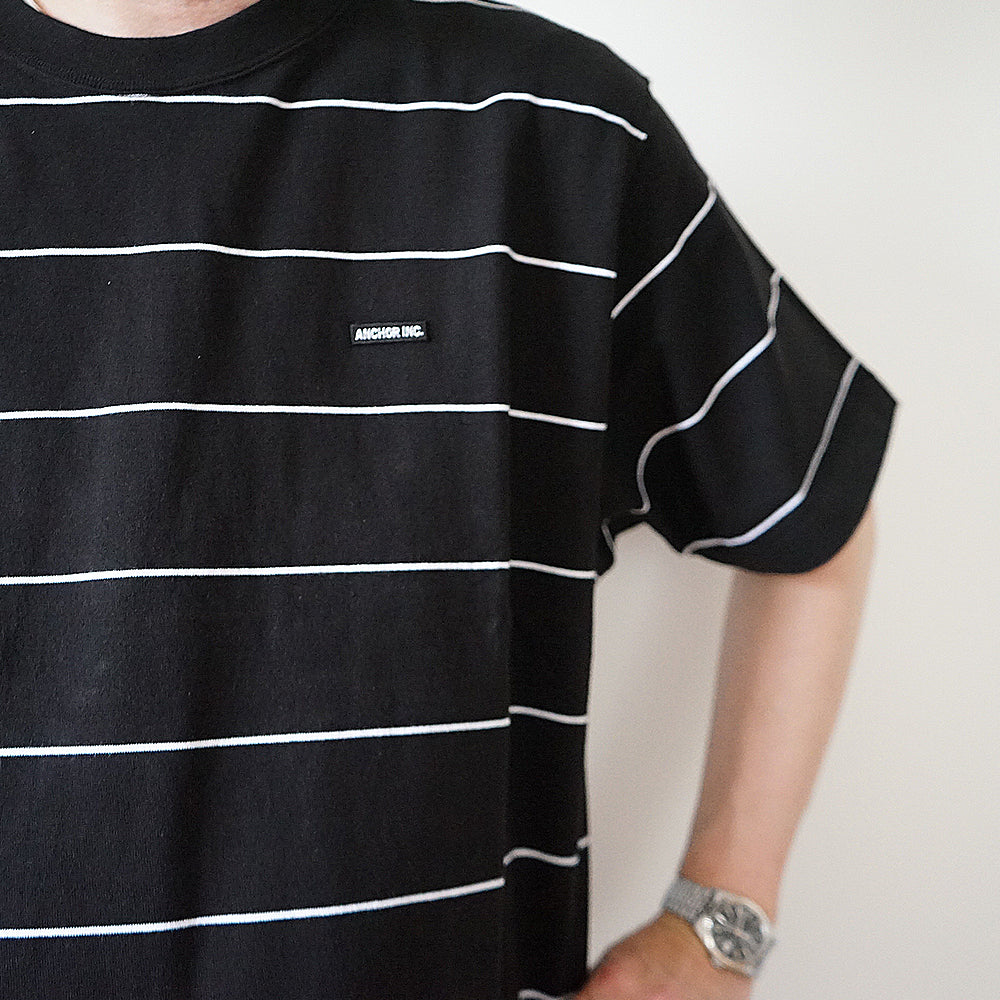 Mercedes Anchor inc. - BOLD LOGO PATCHED STRIPED TEE