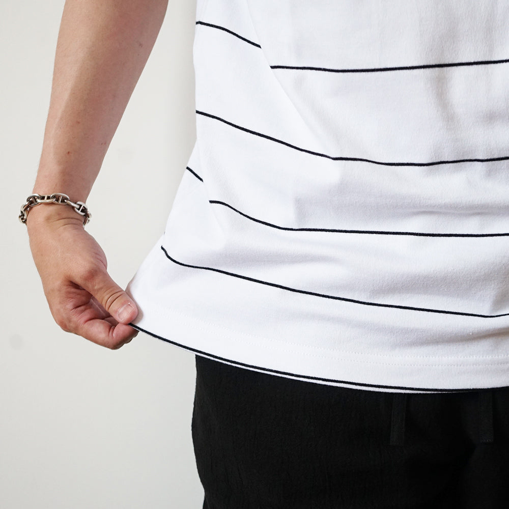 Mercedes Anchor inc. - BOLD LOGO PATCHED STRIPED TEE