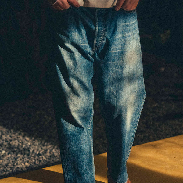 A.PRESSE - WASHED DENIM WIDE PANTS